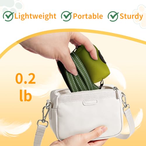 Hands Free Dog Leash with Poop Bag Holder (Green)