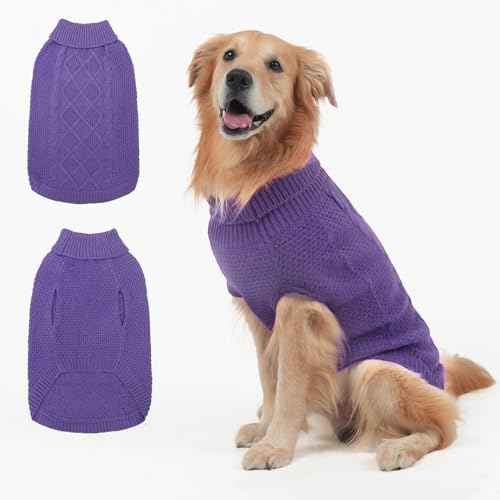 Turtleneck Dog Sweater (Large / Light Purple)