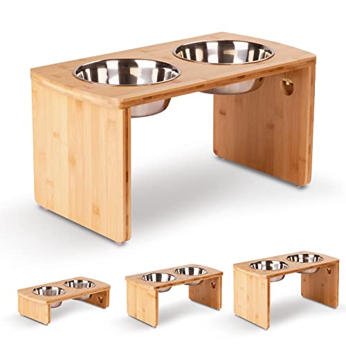 Elevated Dog Bowls (Natural / Large: 10'' Tall-48oz Bowl)
