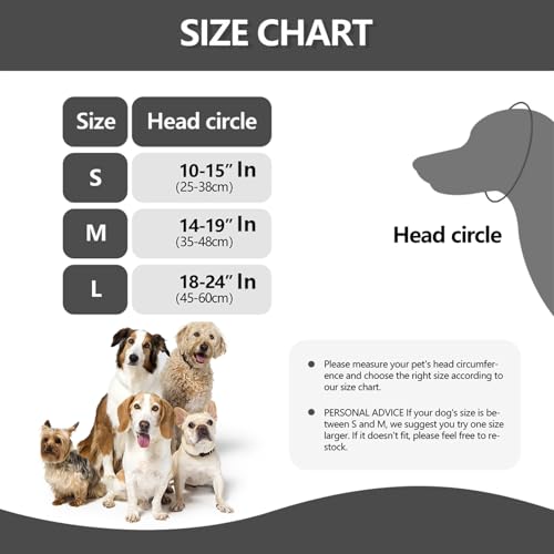Dog Ear Muffs Noise Protection for Grooming (Grey / S(Head Circle:10-14))