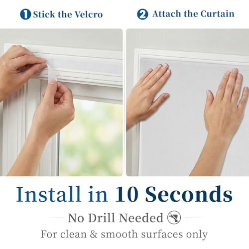 100% Self Adhesive Blackout Curtains (52"W x 72"L (Pack of 1) / Off-white)