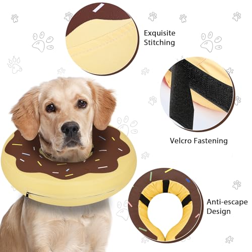 Inflatable Dog Cone (Donut Brown / M(12"-15"))
