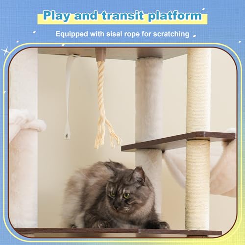 Wooden Cat Tree (Rustic Brown)