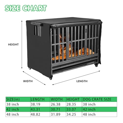 38 inch Heavy Duty Dog Crate Cover Durable 600D Oxford Fabric (38 inch(38.2L x 26.4W x 28.4H inch))