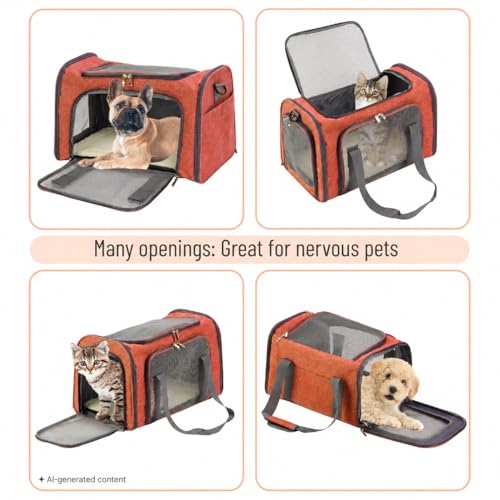 Pet Carrier 17.5" x 11.2" x 11.5" (Orange)