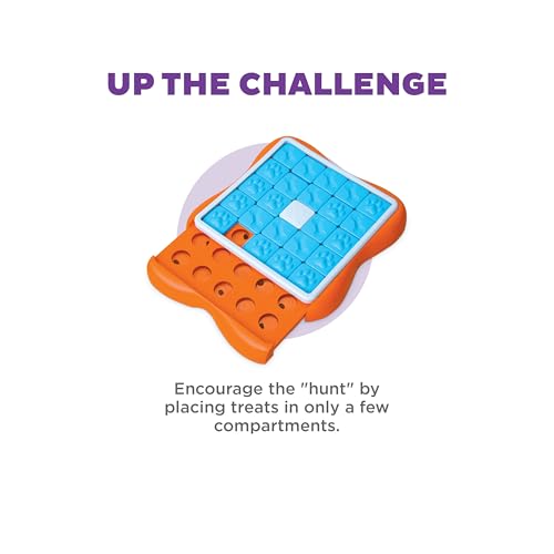 Nina Ottosson Challenge Slider Dog Toy Treat Puzzle (Challenge Slider (Orange, Blue) / 1 Count (Pack of 1))