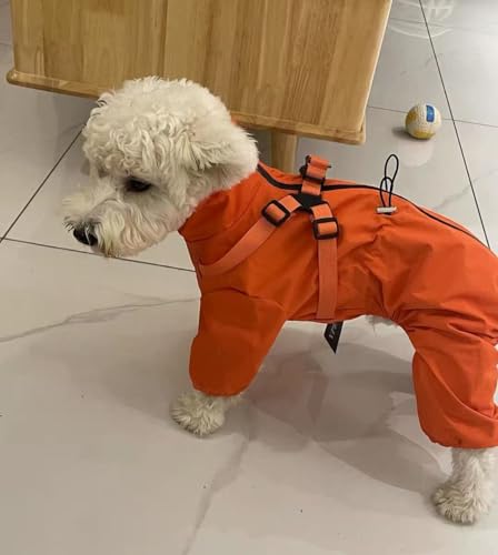 Waterproof Dog Raincoat (M Back Length 14.6" / Orange)