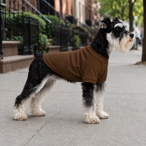 Ribbed Dog T Shirt Cotton Knitted Dog Sweaters for All Season Pet T (XS (for Mini Dog) / Coffee)