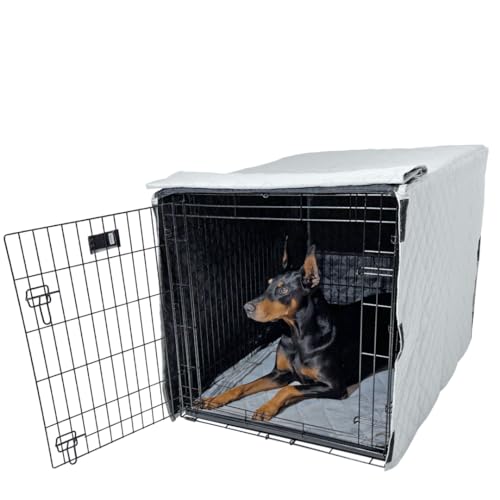 Quilted Dog Crate Cover (Grey / 42")