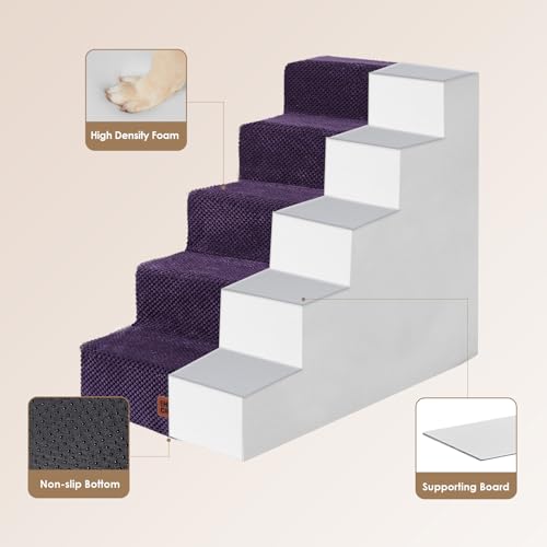 Dog Stairs for High Bed 22.5" H (Purple / Standard 15.7" x 30" x 22.5")