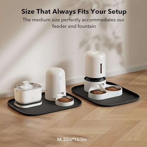 Dog Food Mat Silicone Non (Black / 22''x16.5'')