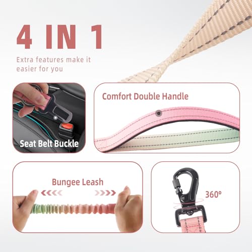 Hands Free Dog Leash for Medium Large Dogs Heavy Duty (Pink)