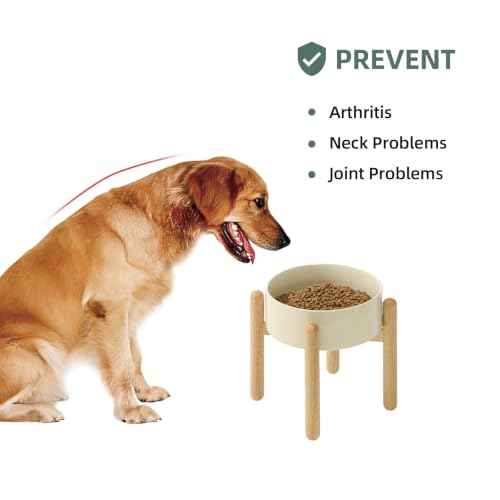 Ceramic Dog Bowls Elevated (Light Yellow)