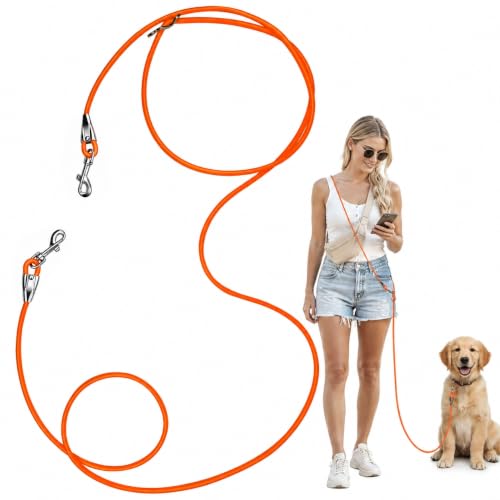 8.2ft Hands Free Dog Leash (Orange)
