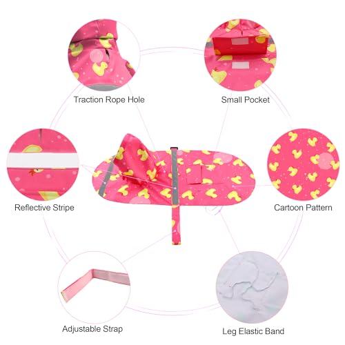 Large Dog Raincoat (Medium / Pink Duck)