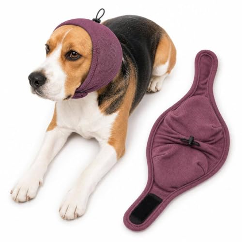 Quiet Dog Ear Muffs (Dusty Plum Purple / Large(Head Circle:18"-24"))