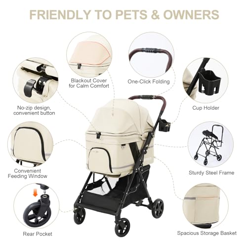 Dog Stroller with No (White)