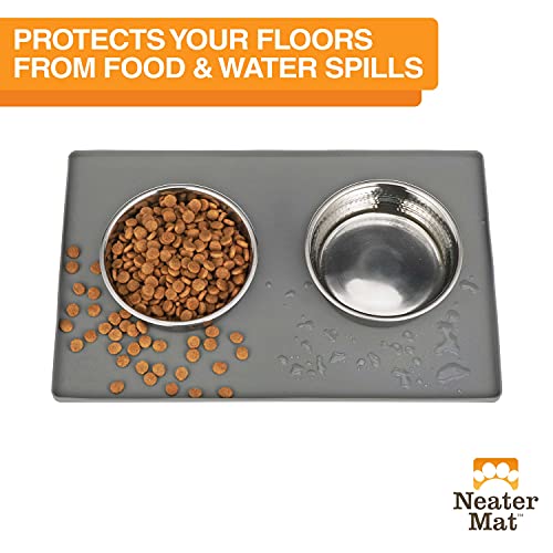 Neater Mat Cat & Dog Food Mat (19"L x 12"W / Gunmetal)