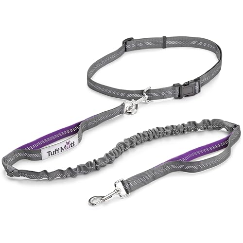 Waist Hands Free Dog Leash for Walking Running Hiking (Purple)