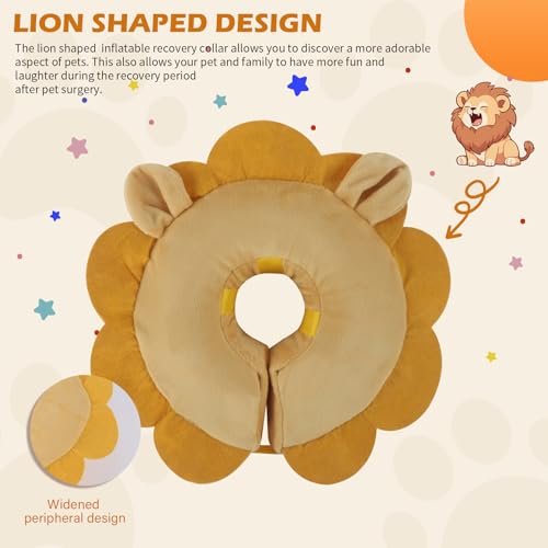 Inflatable Recovery Dog Collar (Brown Lion / X-Large (Neck:20''-23''))