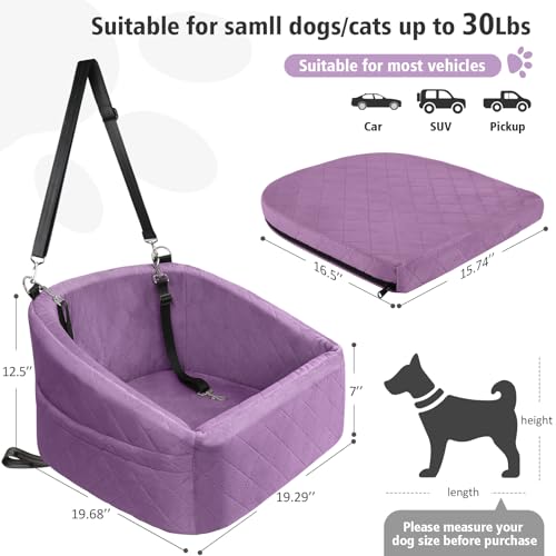 Dog Car Seat for Small Medium Dogs (Purple)