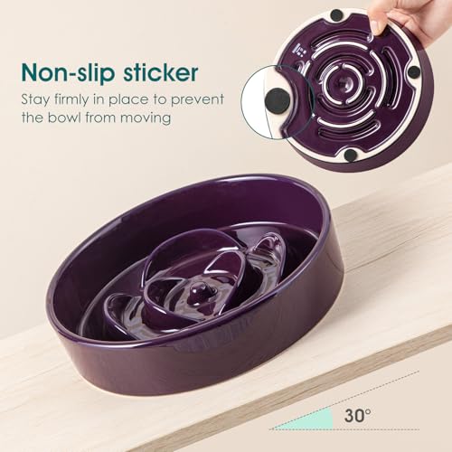 Slow Feeder Dog Bowl (S - 0.6 Cups / Dark Purple)