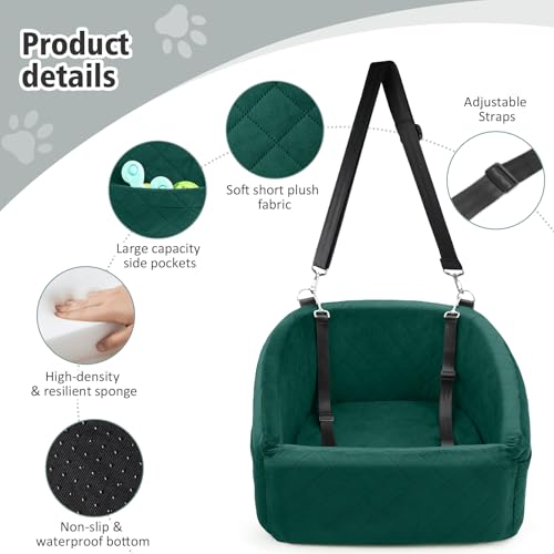 Dog Car Seat for Small Medium Dogs (Green)