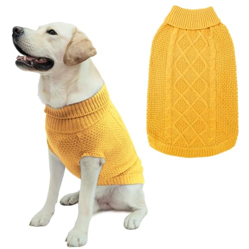 Turtleneck Dog Sweater (Large / Yellow)