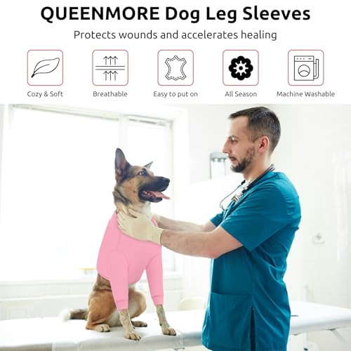 Dog Leg Sleeve to Stop Licking (Small / Pink)