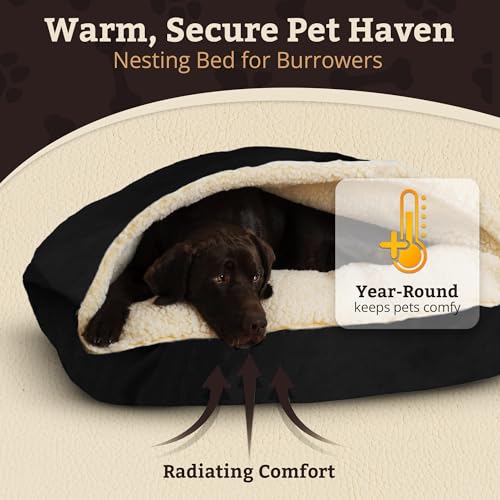 Rectangle Cozy Cave Dog Bed (Black / Large)