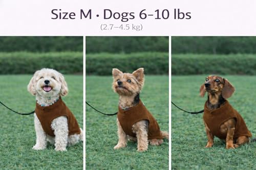 Dog Fleece Vest Sweater with Leash Ring (M (6-10lbs) / Chocolate Brown)