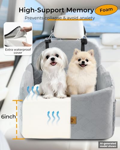 Dog Car Seats for Small Dogs Up to 35 lbs (Grey)