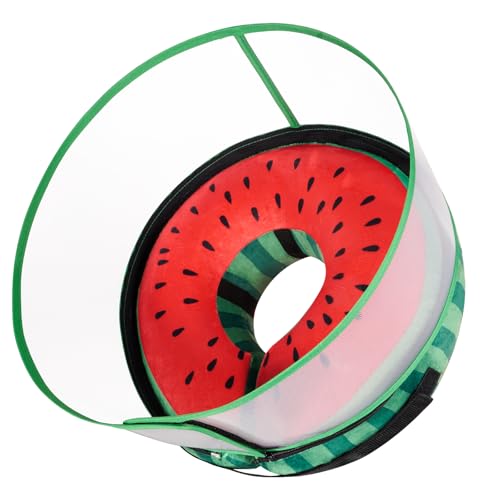 Inflatable Dog Cone Collar with Detachable Enhanced Anti (Watermelon / XL（neck 18"-23"）)