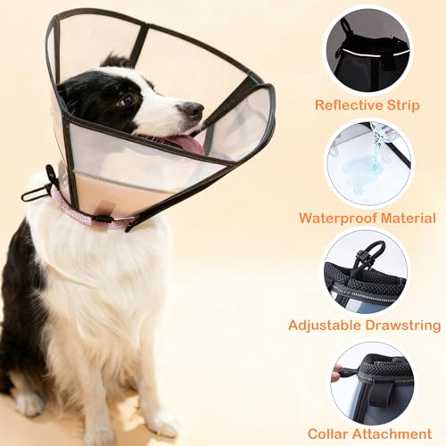 Soft Dog Cone (Black / XL(Neck:18.25-23.25"))