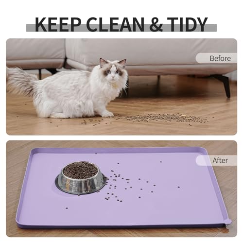 Silicone Pet Feeding Mat (Lilac Purple / 24" x 16")