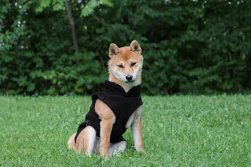 Dog Fleece Vest Sweater with Leash Ring (XL (17-25lbs) / Black)