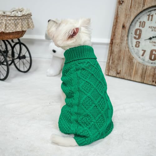Turtleneck Dog Sweater (X-Small / Green)