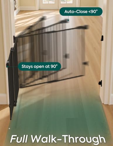 Baby Gate for Stairs & Doorways (Black / 34" H, 26-43" W-Standard)