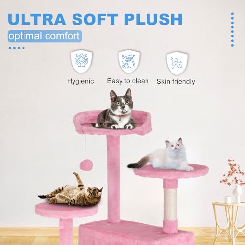 54" Cat Tree Tower (Pink)