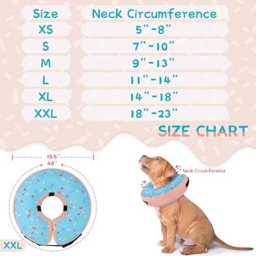 Inflatable Dog Cone Collar Alternative After Surgery (Donut Blue / XXL(Neck 18.5"-23.5"))