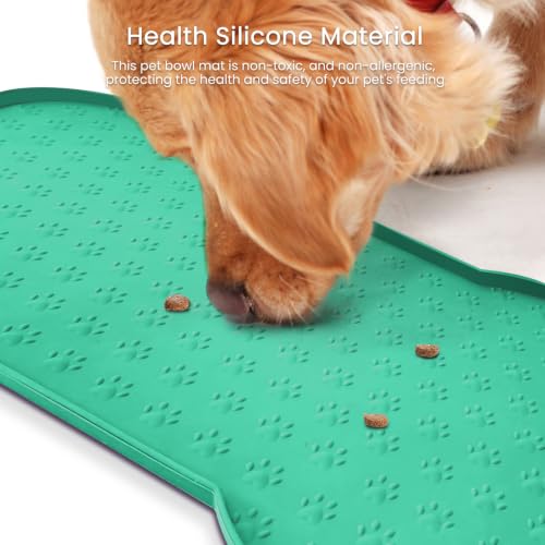 Dog Food Mat Anti (19.4" x 9.8"-2PCS / Green)