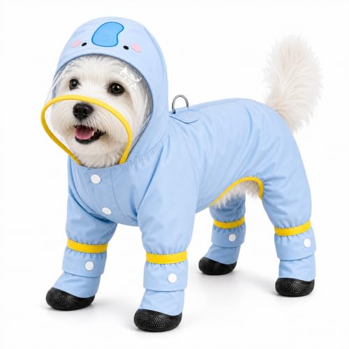 Dog Raincoat with Removable Boots (Blue / XS(1-3lb))
