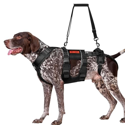 Breathable Dog Lift Harness for Large Medium Sized Dogs (X-Large / Black)