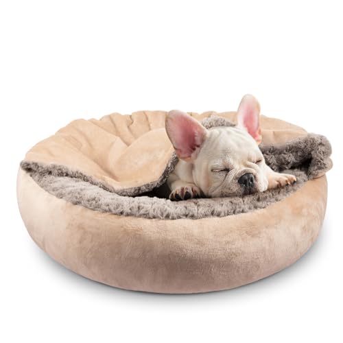 Dog Beds for Small Medium Dogs (M(26" x 26" x 8") / Beige)
