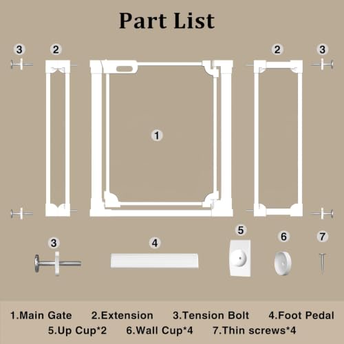 Clear Acrylic Baby Gate 29.52 (White / 29.52-47.24"W)
