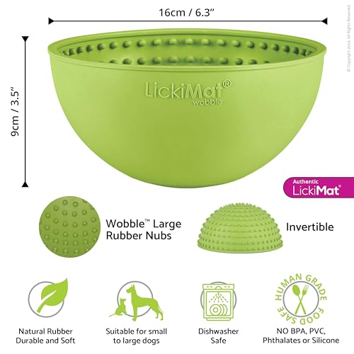 Wobble Dog Slow Feeder Bowl Lick Mat (Green)