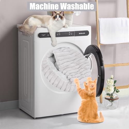 Cat Beds for Indoor Cats (24 x 24 inches / Light Gray)