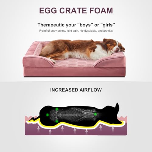 Orthopedic Supportive Extra Large Dog Bed (48.0''l x 35.0''w x 6.5''th / Pink)