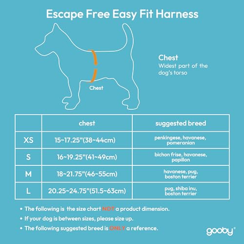 Escape Free Easy Fit Dog Harness (X-Small chest (15~17.25") / Black)