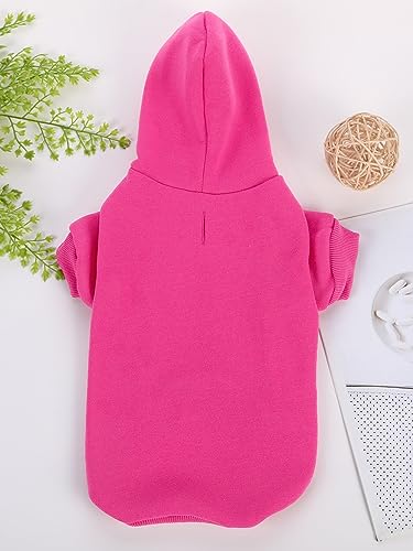 Basic Dog Hoodie Sweatshirt Puppy Sweater Warm Cat Costumes Pet Clothes for Chihuahua Puppy Kitten Small Medium Dogs Hot Pink Large (Large / Hot Pink)